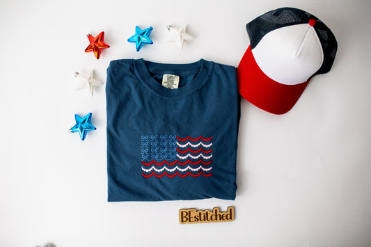 Bow Embroidered Flag T-shirt