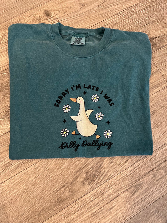 Dilly Dally Goose Embroidered Sweatshirt