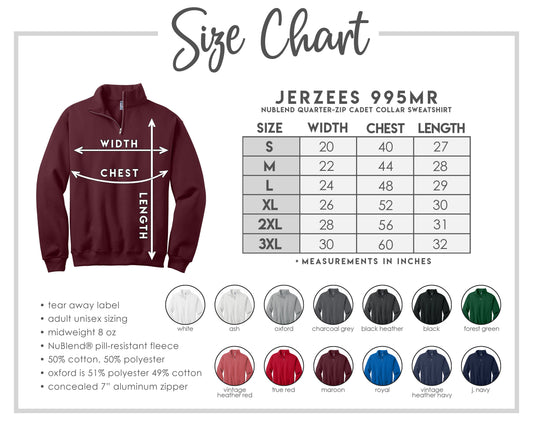 Custom Embroidered Quarter Zip up